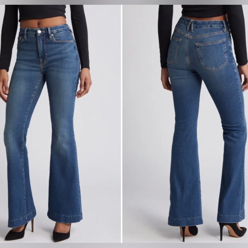 Nordstrom Good American Dark Blue Flare Jeans 6/28